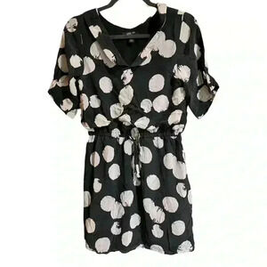 Anna Sui Black Dress with White Polka Dots